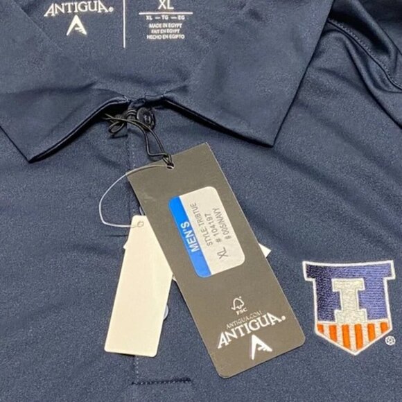 llinois Fighting Illini Antigua Polo Shirt Men's XL Navy Blue Performance NWT - Picture 7 of 9